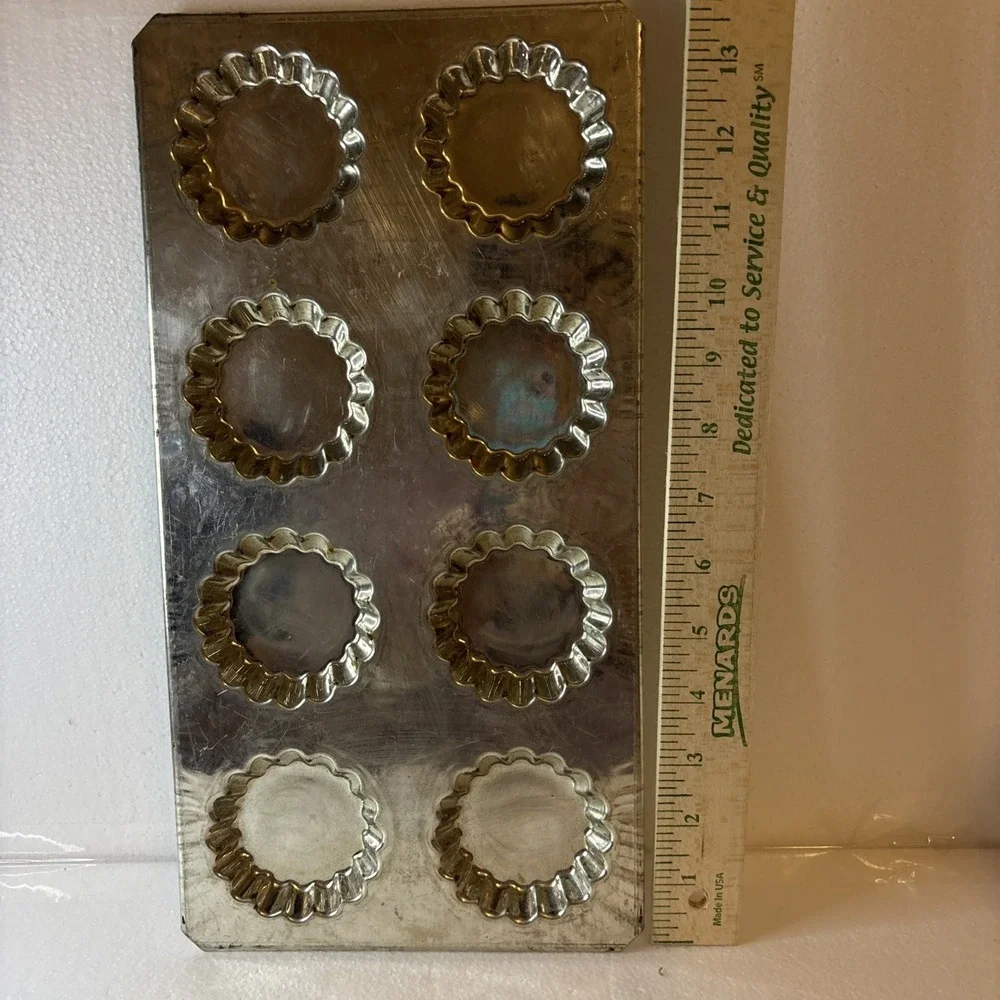 Vintage French 8-holder Baker's Candy/Chocolate Tart Pan Mold. Made In France